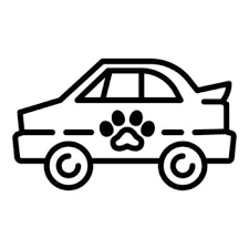 Car with paw print icon